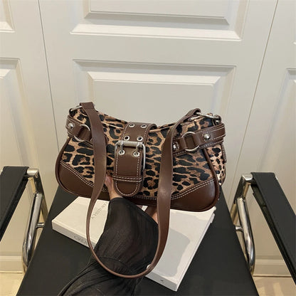 Leopard Print Shoulder Bag for Women