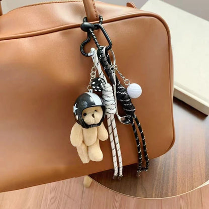Plush Heart Keychain Charm – Cute Bag Pendant for Women & Couples