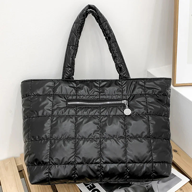 Quilted Puffer Tote Bag – Large Capacity Women's Shoulder Bag