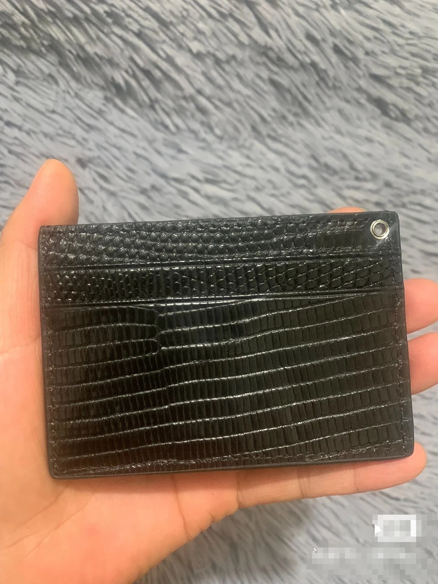 Ostrich Embossed Leather Card Holder for Men – Slim Multi-Slot Wallet