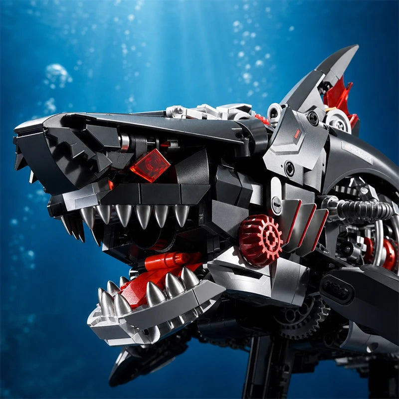 Mechanical Shark Building Blocks Set – MOC Technical Brick Model