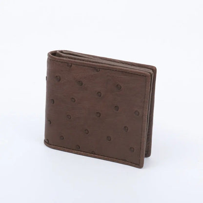 Ostrich Leather Men's Bifold Wallet – Slim Card Holder