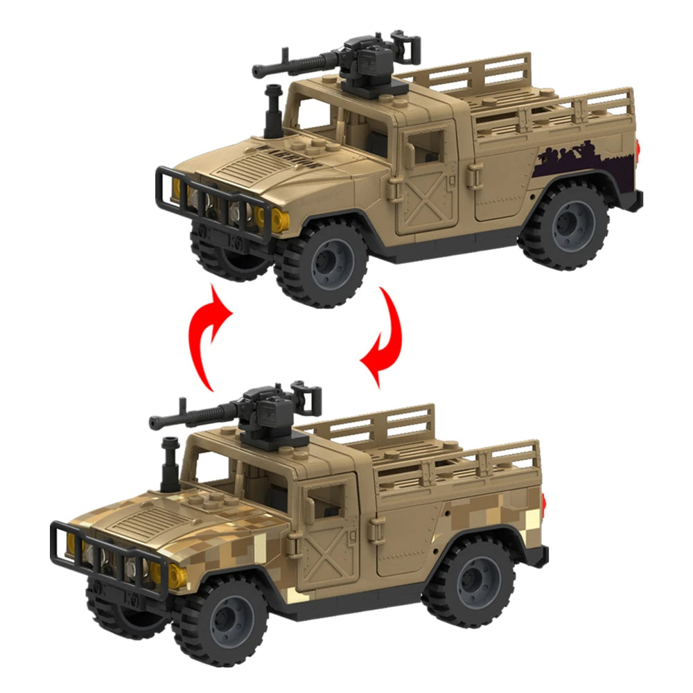 Military Humvee Armored Truck Building Blocks MOC Set