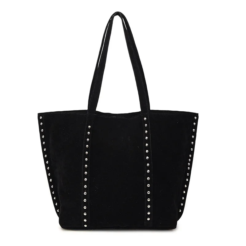 Large Capacity Faux Suede Tote Bag – Women's Shoulder Handbag