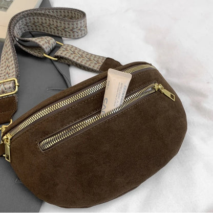 Faux Suede Fanny Pack Women's Crossbody Chest Bag