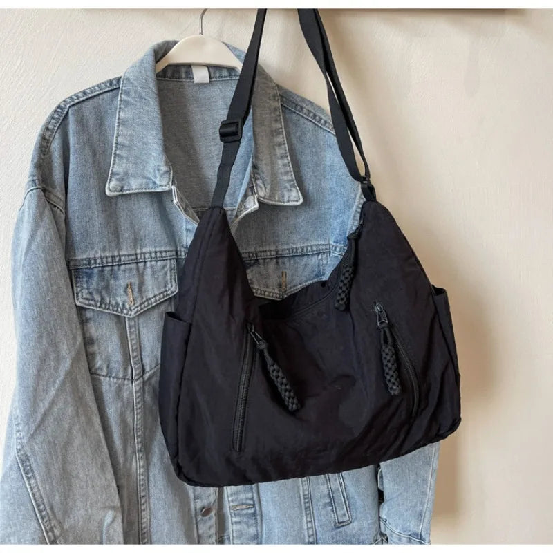 Women's Nylon Crossbody Shoulder Bag – Lightweight Travel Commuter Tote
