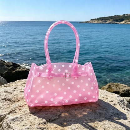 Polka Dot Jelly Shoulder Bag – Clear PVC Women's Handbag