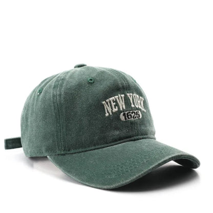 New York 1625 Vintage Washed Baseball Cap – Unisex Retro Snapback Hat