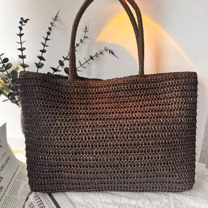 Woven Straw Tote Bag – Large Beach Shoulder Bag for Women