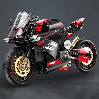 Racing Motorcycle MOC Building Blocks – 1:8 Scale Model Kit