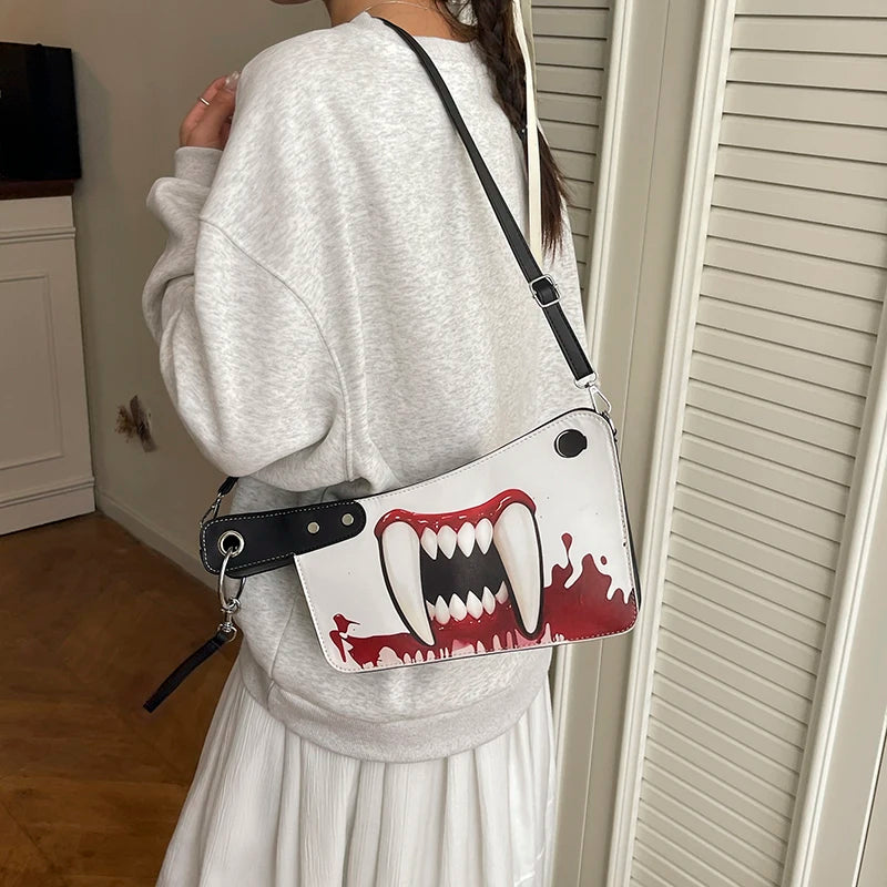 Halloween Knife Shape Shoulder Bag Women PU Leather Purse