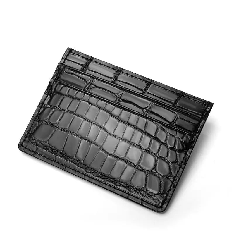Men's Crocodile Leather Card Holder Slim Business Wallet