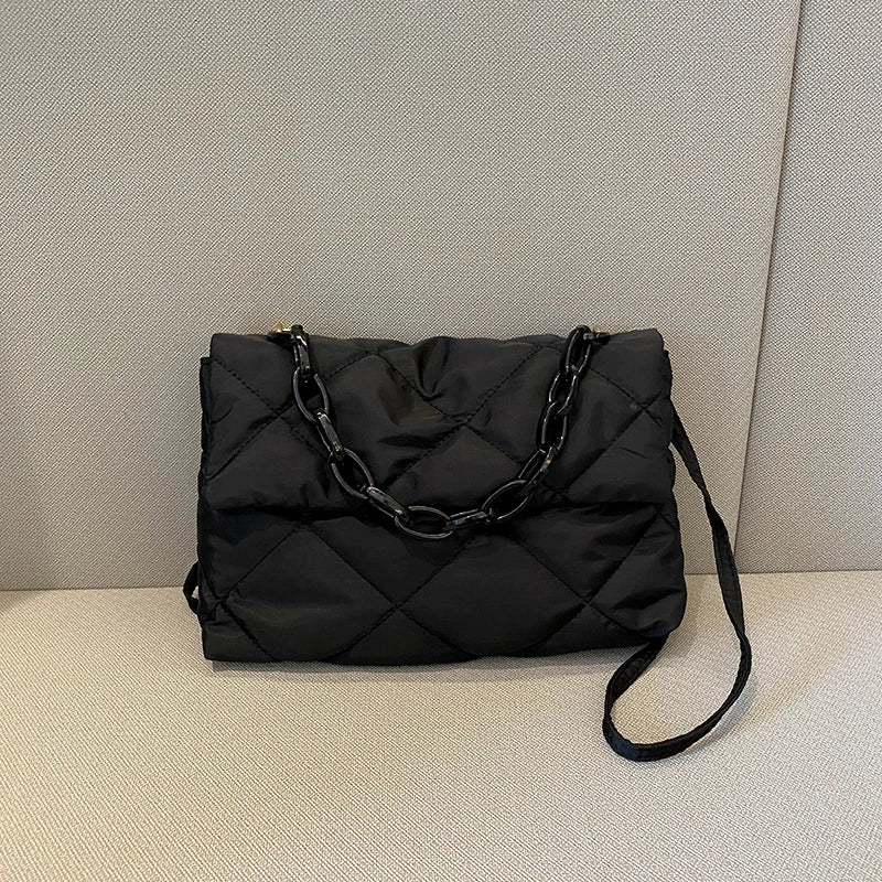 Diamond Quilted Crossbody Bag for Women – Chain Shoulder Handbag