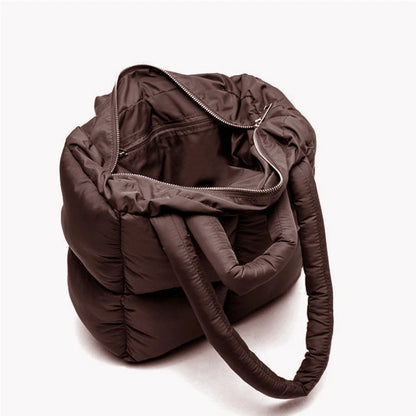 Puffer Tote Bag for Women – Large Quilted Cotton Shoulder Bag