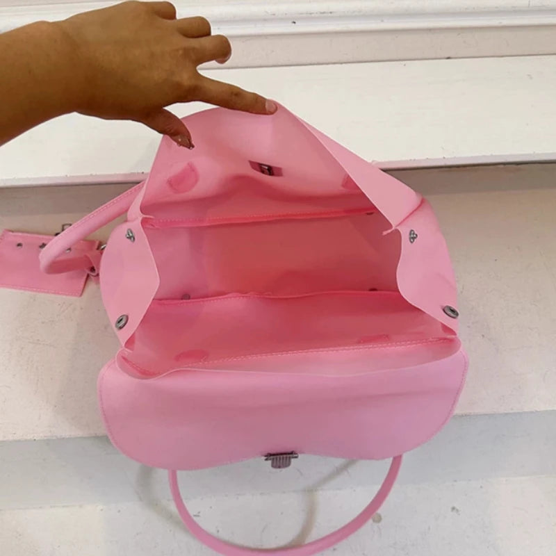 Frosted Texture Lightweight Casual Shoulder Bag Cute Girly Dopamine-Color Jelly