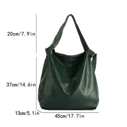 Large Capacity PU Leather Shoulder Bag – Women's Tote