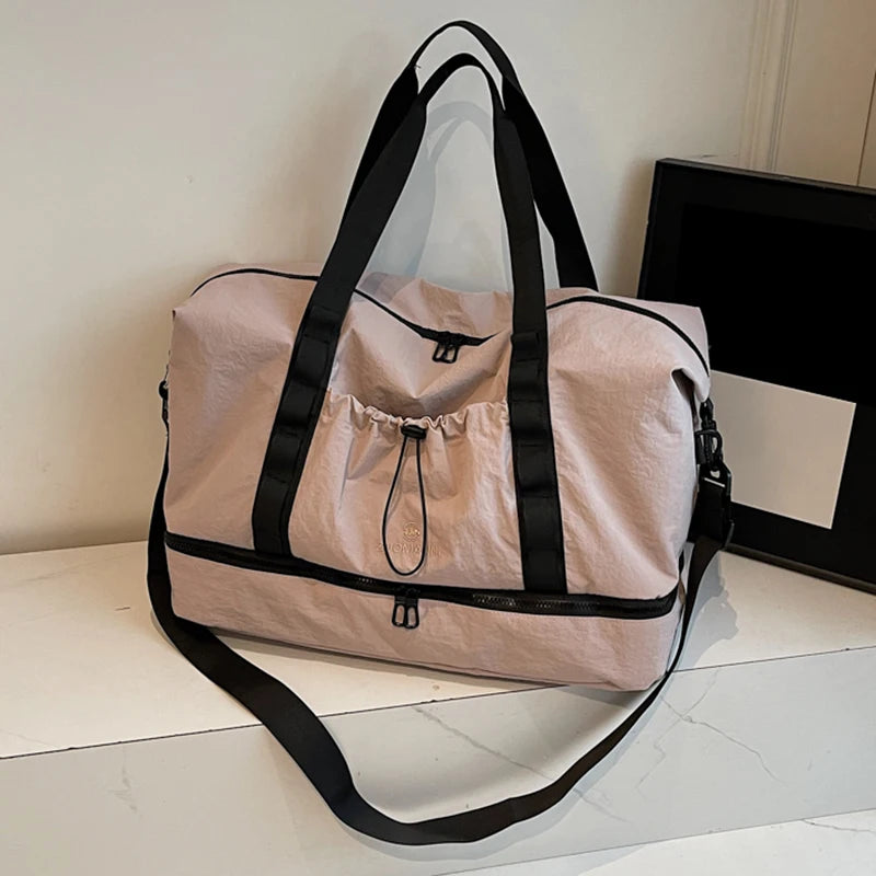 Large Capacity Gym Duffel Bag with Shoe Compartment for Travel & Yoga