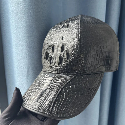 Real Crocodile Leather Baseball Cap for Men