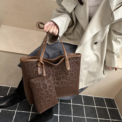 Leopard Print Tote Bag Set – 2-Piece Women's Shoulder Bag