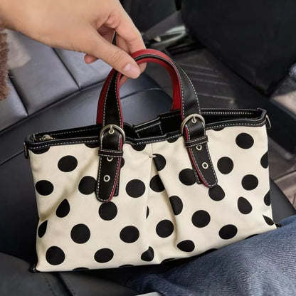 Polka Dot Tote Bag – Large Capacity Women's Shoulder Bag
