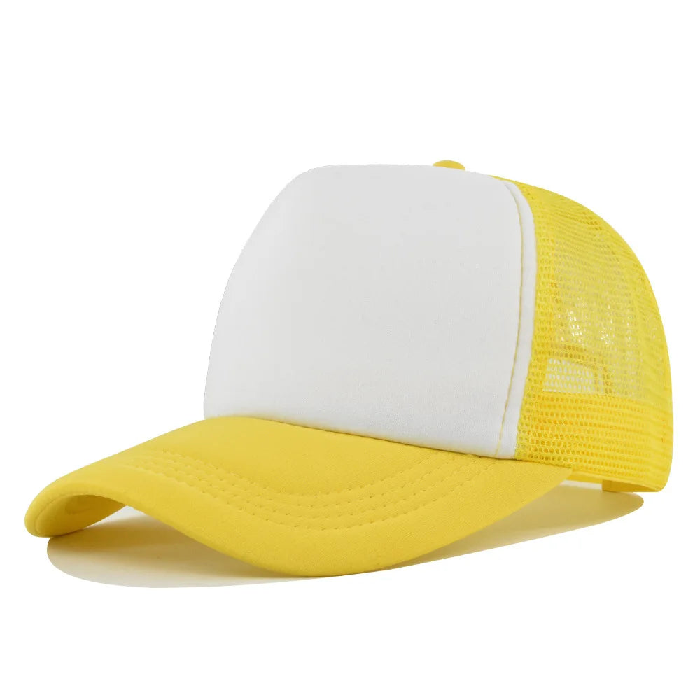 Plain Trucker Hat – Adjustable Mesh Snapback Baseball Cap