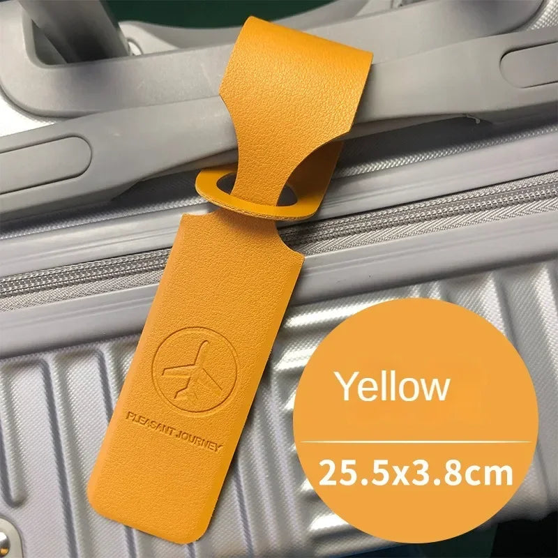 PU Leather Luggage Tag with Name ID Address Label