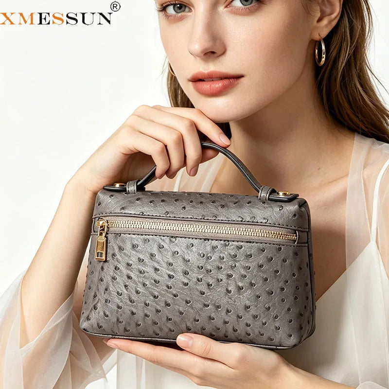 Women S Bag Ostrich Small Cow Leather Shoulder Bags Crossbody Handbags Clutch Luxury Designers