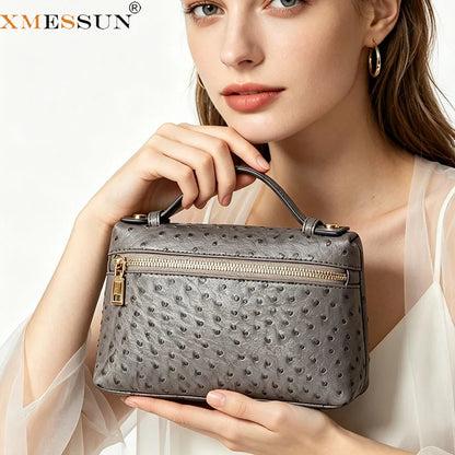 Women S Bag Ostrich Small Cow Leather Shoulder Bags Crossbody Handbags Clutch Luxury Designers
