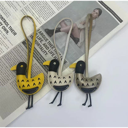 Duck Bag Charm Keychain – Cute Cartoon Leather Bag Pendant