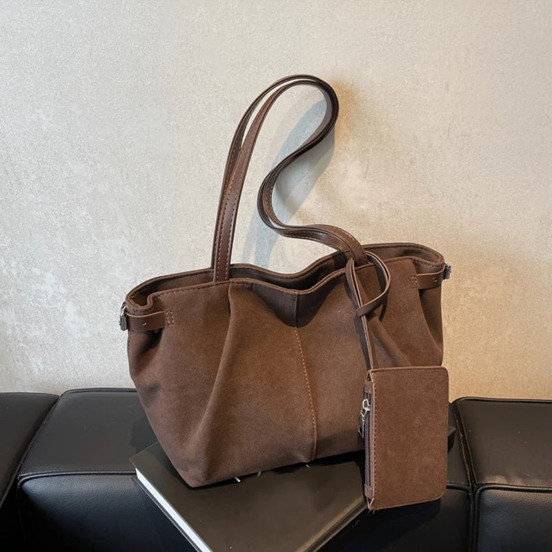 Large Capacity Tote Bag for Women – Luxury Shoulder Handbag with Coin Purse