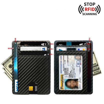 RFID Blocking Slim Card Holder Wallet – 8 Slot Leather