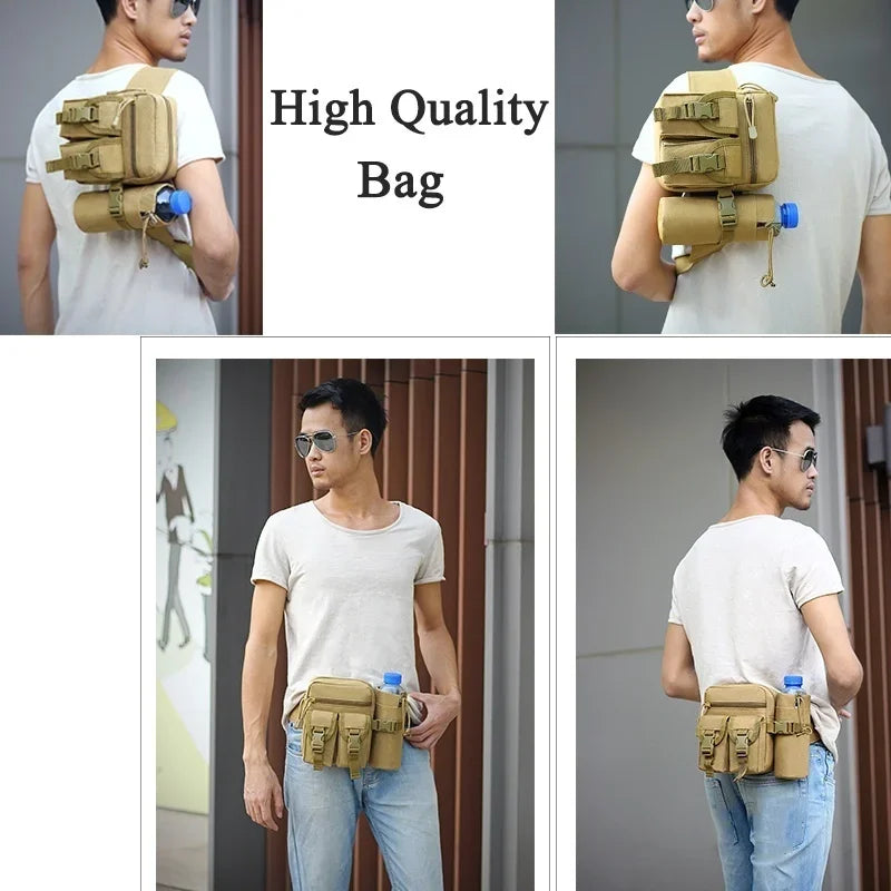 Tactical Waist Bag with Water Bottle Holder – Waterproof Fanny Pack