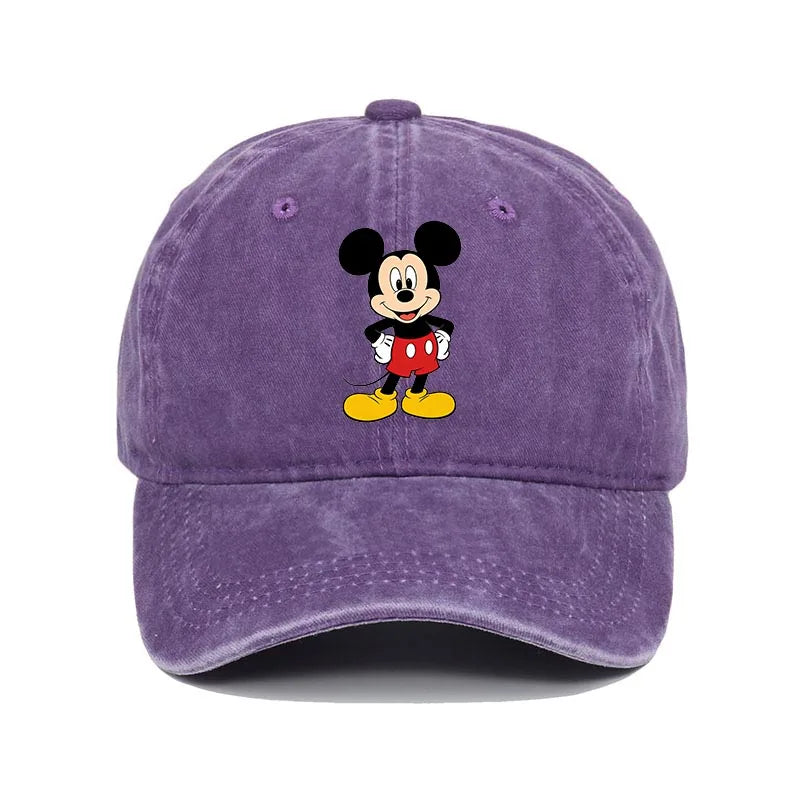Cartoon Print Washed Baseball Cap – Unisex Vintage Snapback Hat