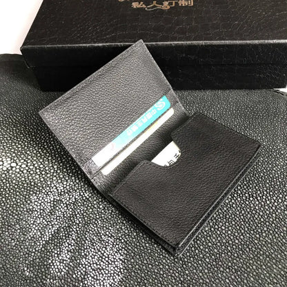 Ostrich Skin Genuine Leather Men's Card Holder Wallet