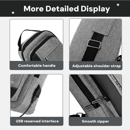 Men's Sling Chest Bag with USB Charging Port – Casual Oxford