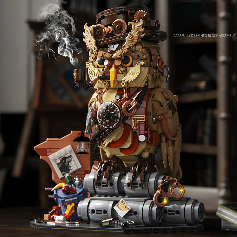 Steampunk Owl Detective Building Blocks Set – 1200pcs MOC Figure