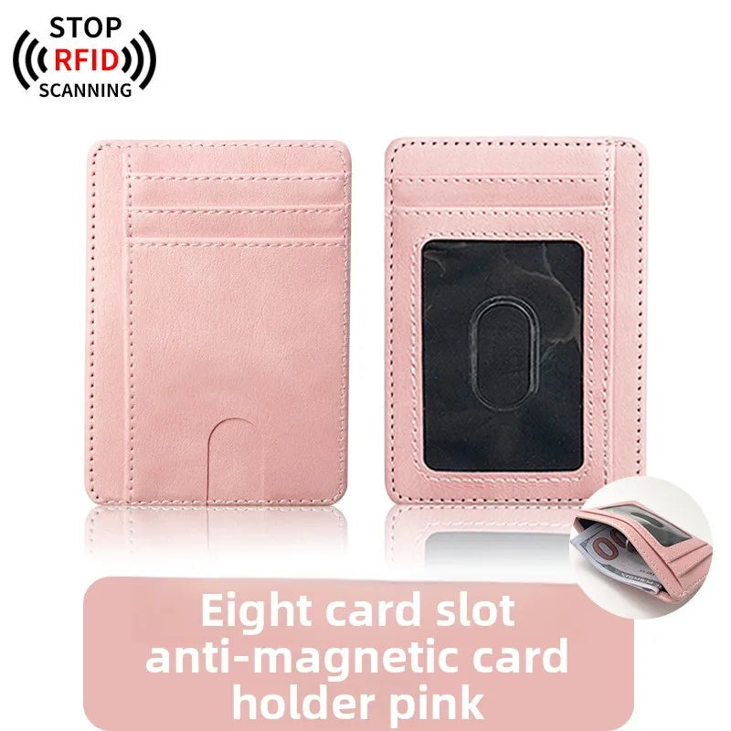RFID Blocking Slim Card Holder Wallet – 8 Slot Leather