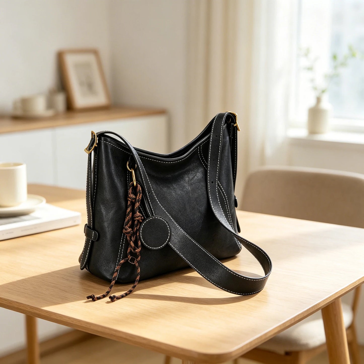 Women's Retro Hobo Shoulder Bag – Large Capacity Soft PU Leather Crossbody