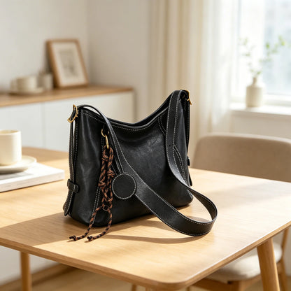 Women's Retro Hobo Shoulder Bag – Large Capacity Soft PU Leather Crossbody