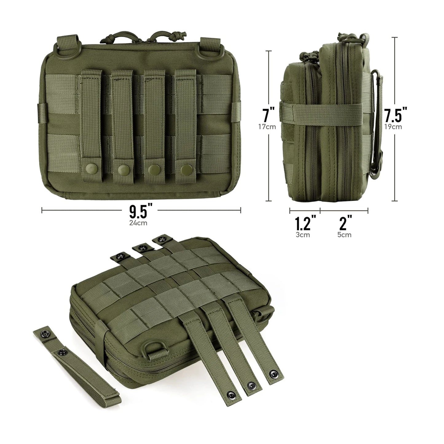 Tactical Admin Pouch MOLLE EDC EMT Utility Pouch Double Layer