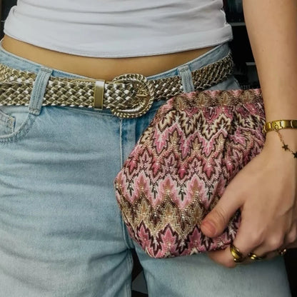 Luxury Knit Clutch Purse – Women's Evening Frame Bag