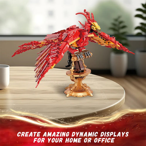 Fire Phoenix Building Blocks Set – 938 Pieces Mythical Bird Model