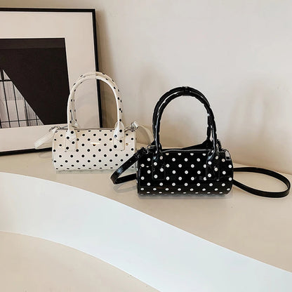 Polka Dot Boston Bag – Women's Lacquer Leather Shoulder Crossbody
