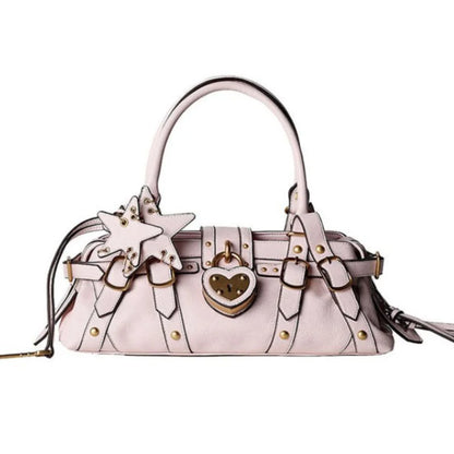 Heart Lock Bowling Bag – Y2K Vintage Punk Large Capacity Shoulder Tote