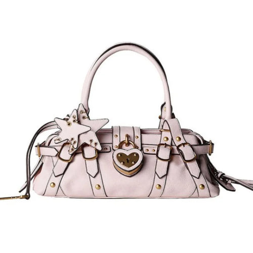 Heart Lock Bowling Bag – Y2K Vintage Punk Large Capacity Shoulder Tote