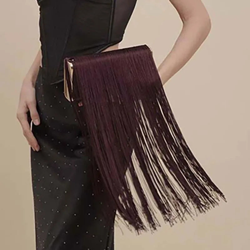 Long Tassel Evening Clutch Bag – Women's Luxury Wedding Party Purse