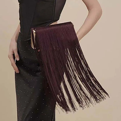 Long Tassel Evening Clutch Bag – Women's Luxury Wedding Party Purse