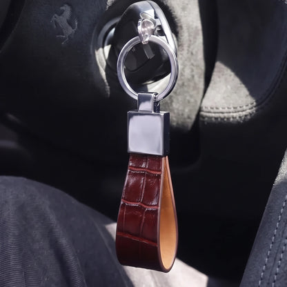 Leather Key Holder Croco Pattern – Hiram Beron Men's Luxury Keychain