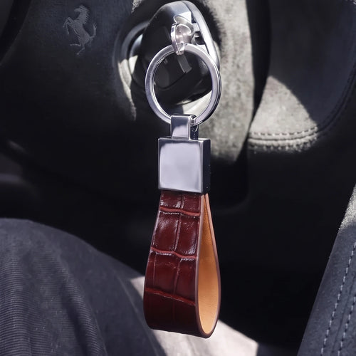 Leather Key Holder Croco Pattern – Hiram Beron Men's Luxury Keychain