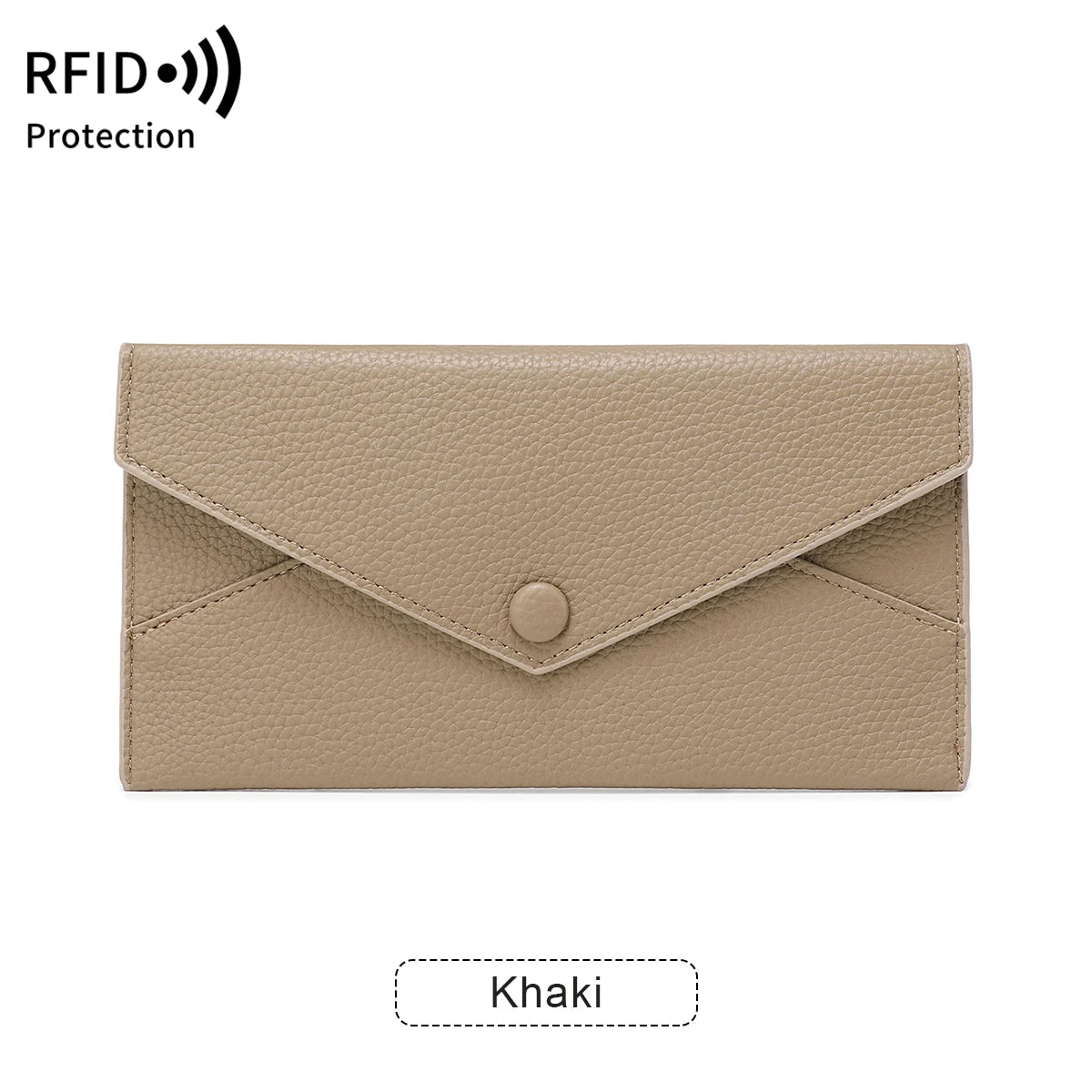 RFID Blocking Long PU Leather Wallet for Women – Envelope Clutch